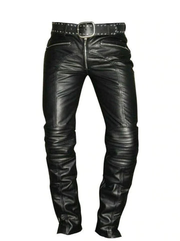 Men's Real Leather Biker Pant