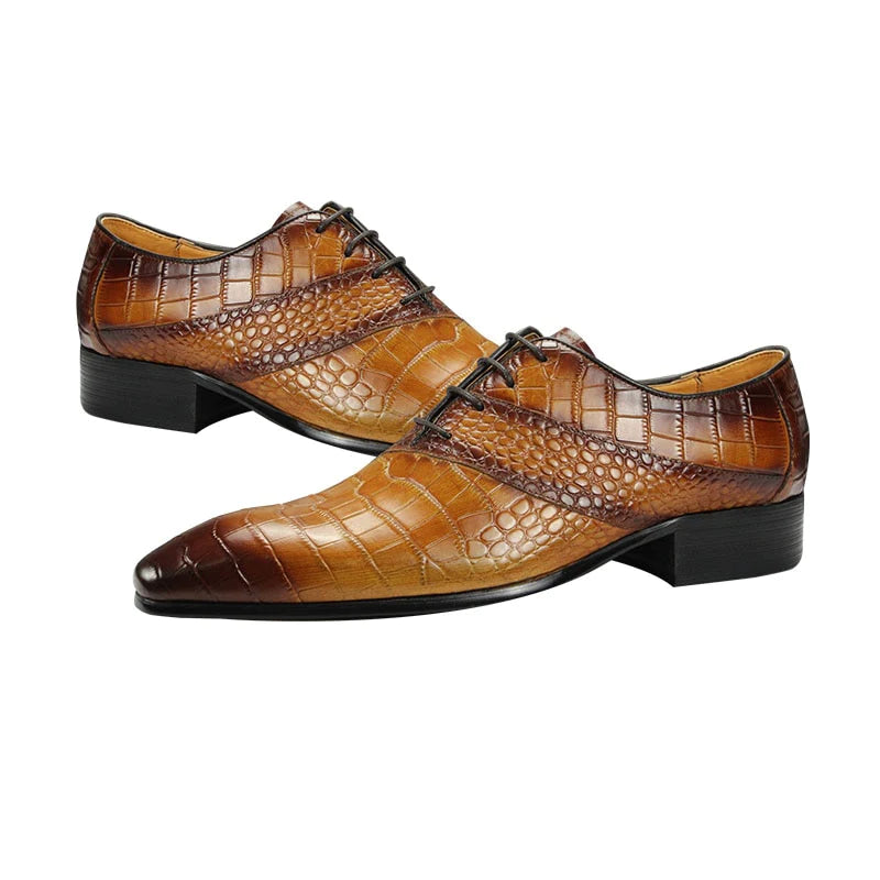 POINTED TOE GENUINE LEATHER MEN'S OXFORDS SHOES