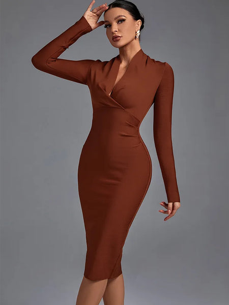 ELEGANT LONG SLEEVE WOMEN'S COCKTAIL PARTY DRESS