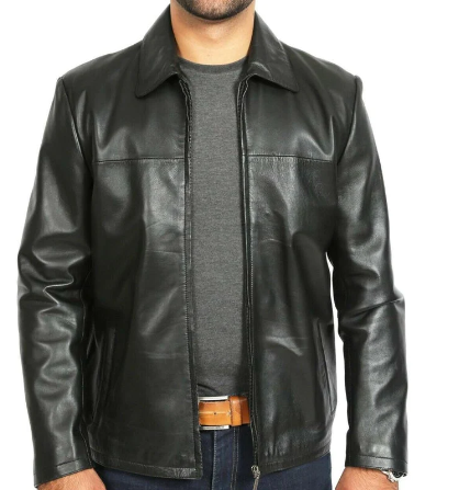 VINTAGE BLACK LEATHER MEN'S JACKET