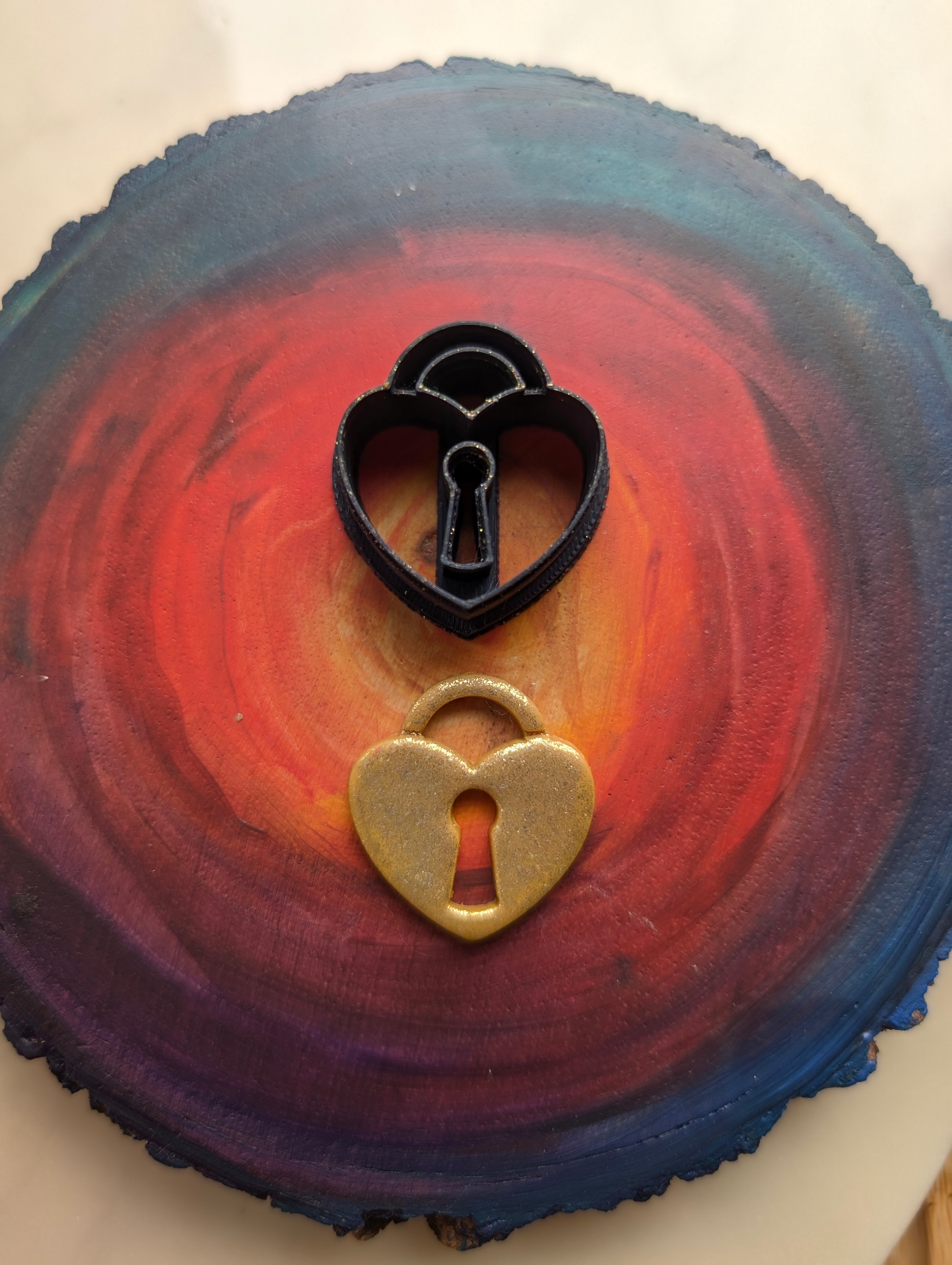 Heart Shaped Lock with Keyhole Cutout Sharp Clay Cutter