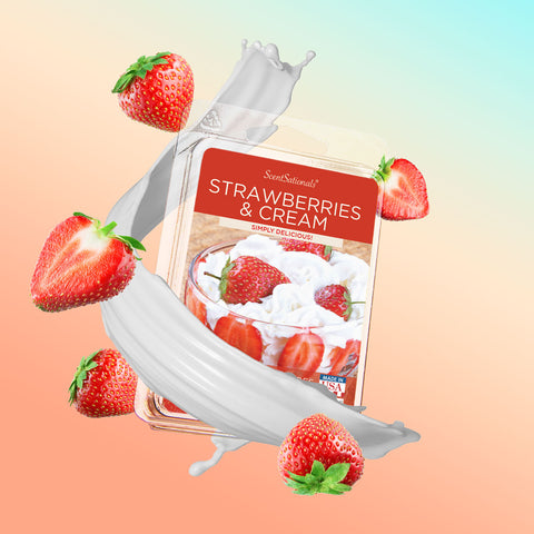 Strawberries and Cream wax melt in a swirl of cream and strawberries