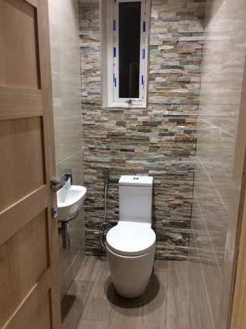 split face tiles bathroom
