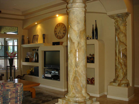 column-marble-living room