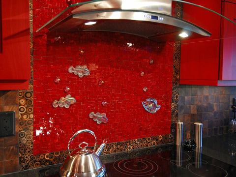 red-glass-backsplash