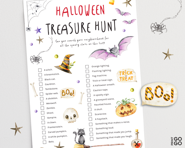 Outdoor Halloween Treasure Hunt for Kids