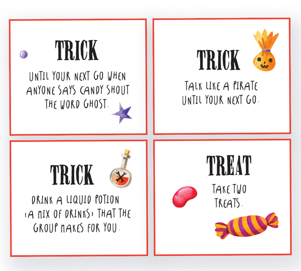 Halloween Trick or Treat Challenge Cards