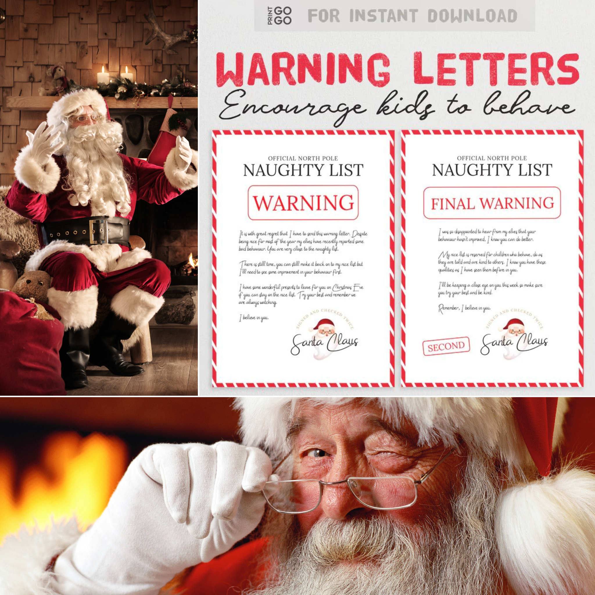 Be Good for Goodness Sake : Santa Warning Letters for Kids