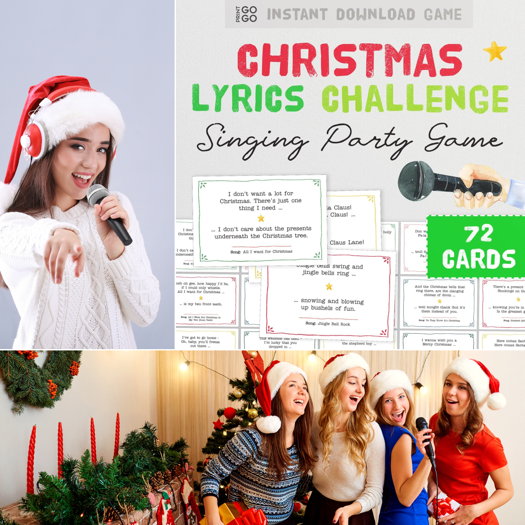 Christmas Lyrics Challenge Game - The Quick Thinking and Singing Family Party Game