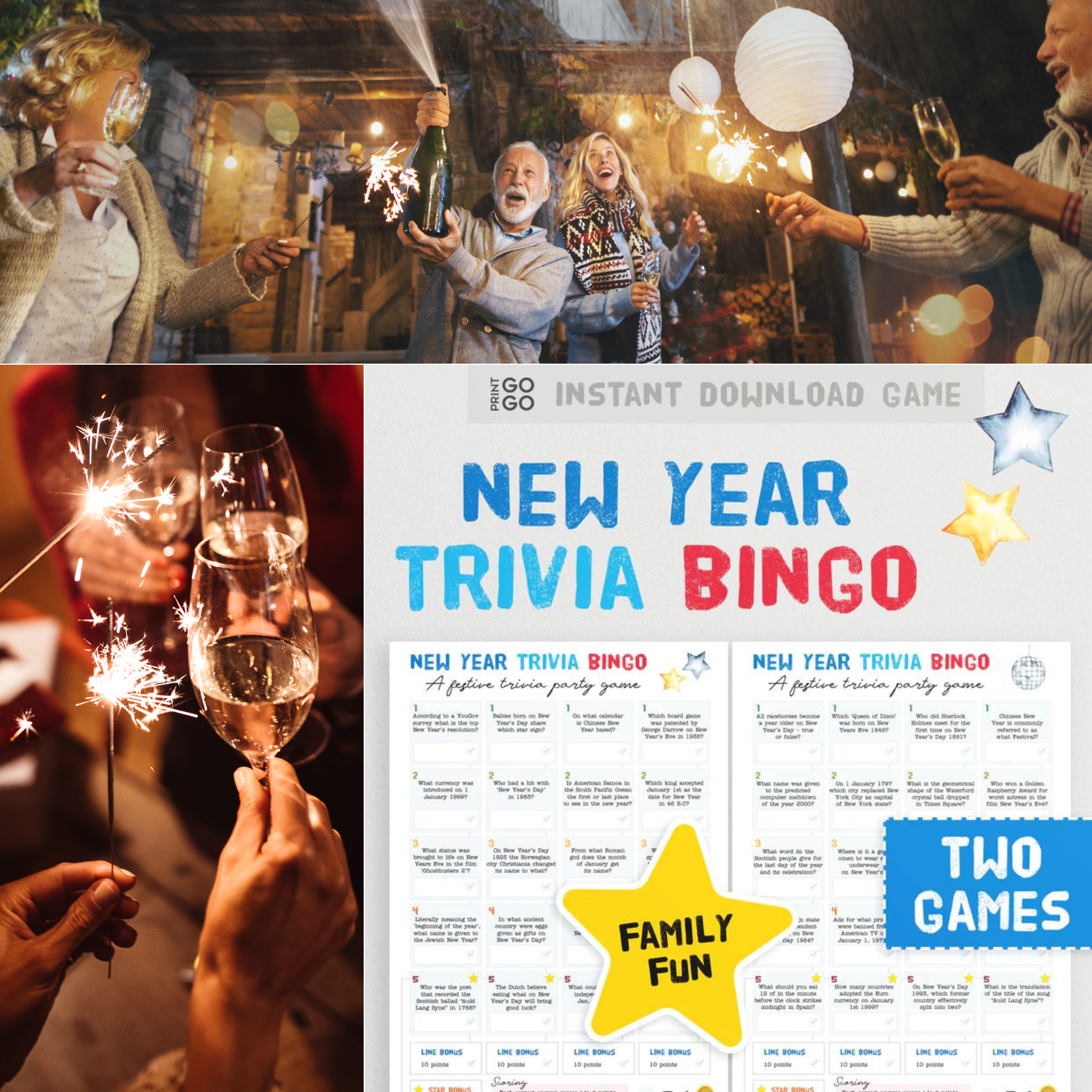 The Ultimate Party Game for New Year's Eve: New Year Trivia Bingo!