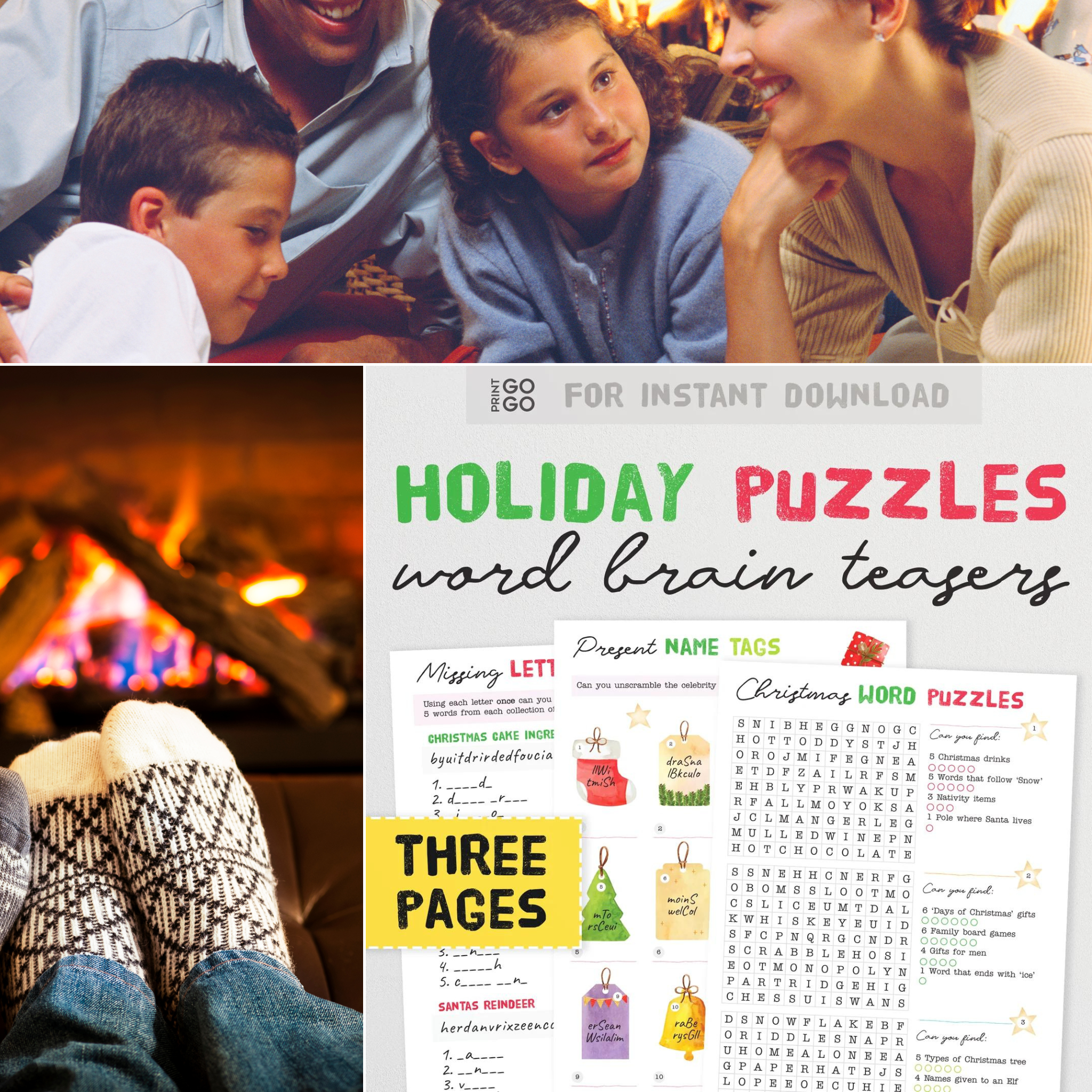 Christmas Word Puzzles - Fun Holiday Brain Teaser Games!