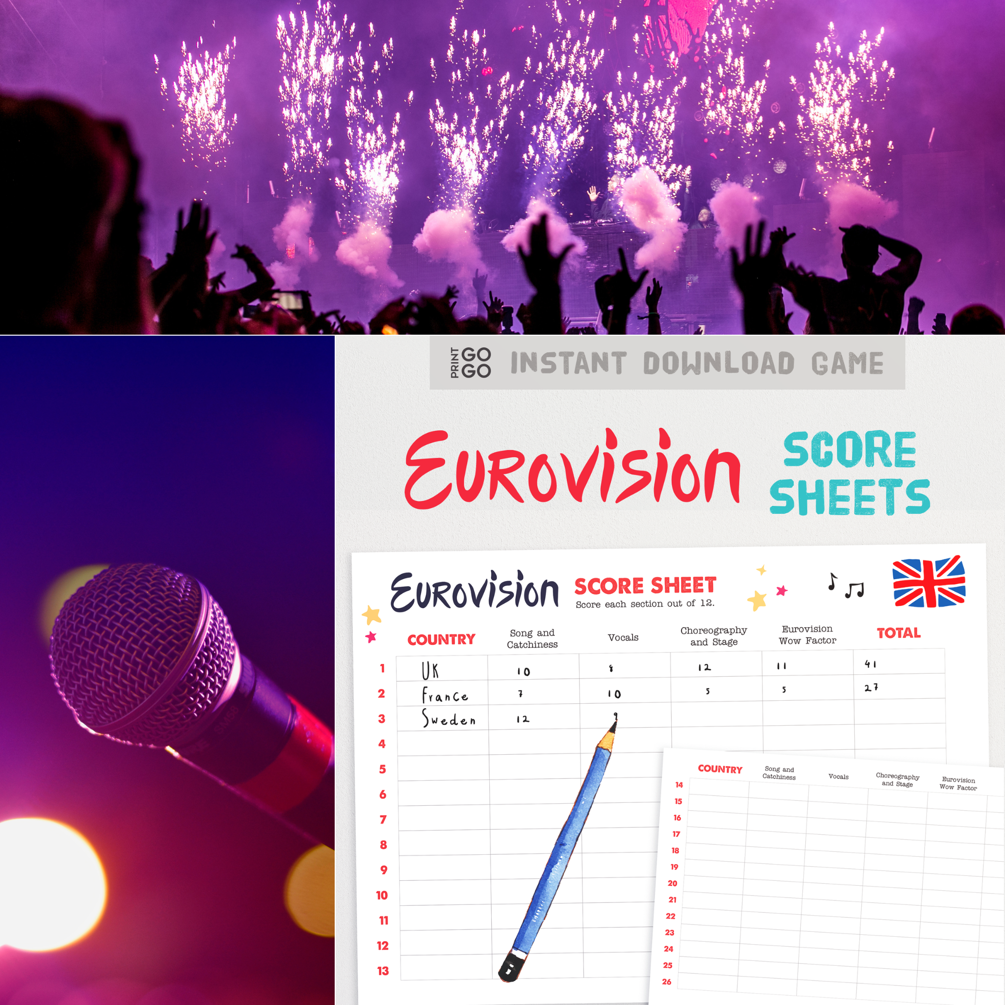 Score Big with These Printable Eurovision Scoresheets!