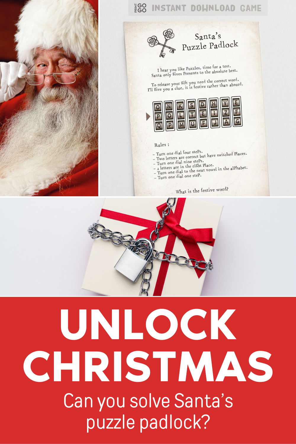 Solve the Christmas Puzzle Padlock and Unlock a Gift!
