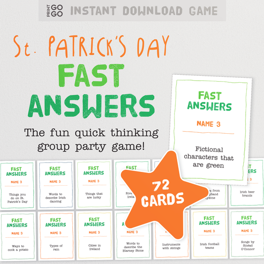 Thanksgiving Fast Answers Game - The Fun Quick Thinking Family Party Game
