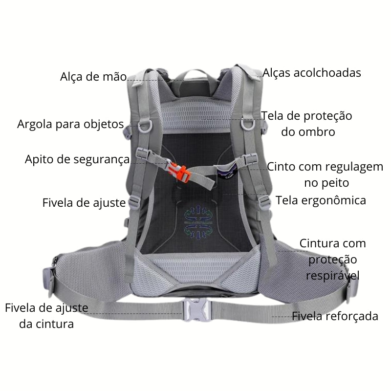 Mochila esportiva, de ataque, 37L, náilon
