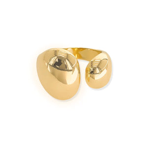 Abstract Wrap Ring - Gold - Pink Possum