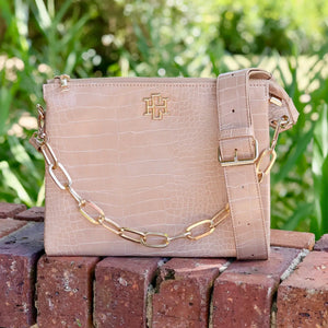 Caroline Hill Ariana Crossbody - Latte EC - Pink Possum