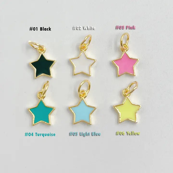 Enamel Star Micro Charm - White