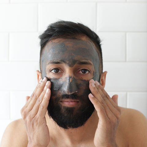 A man wearing a face mask