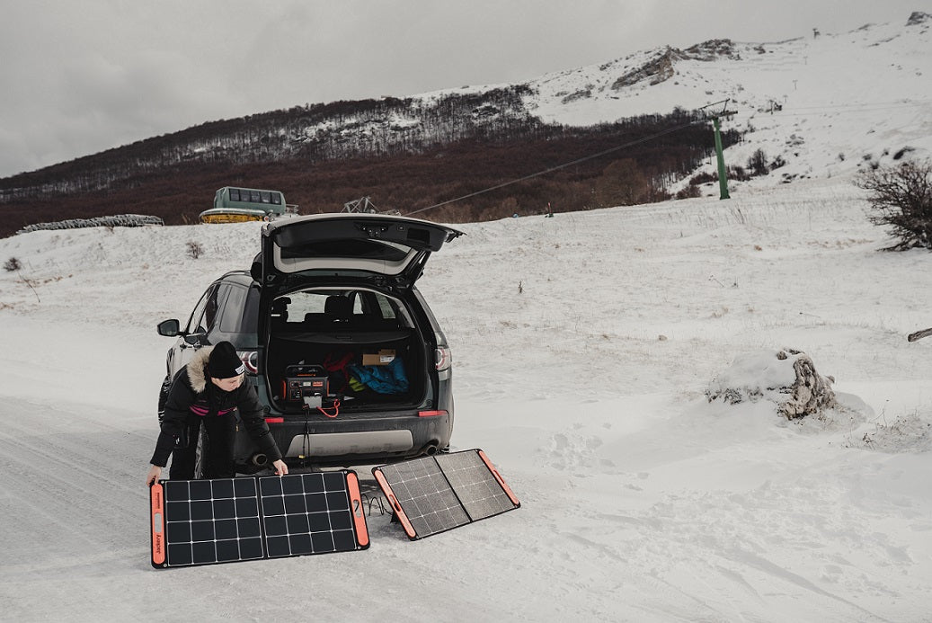 Solarpanels funktionieren im Winter