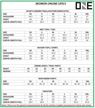 Size Guide – ONE