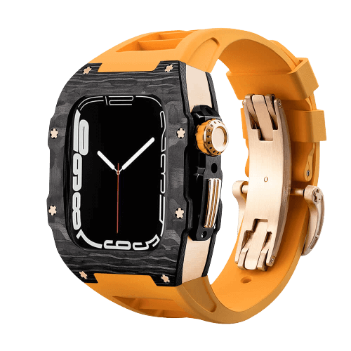Apple Watch Case - Rose Gold Titan Carbon Fiber | RETROiWATCH