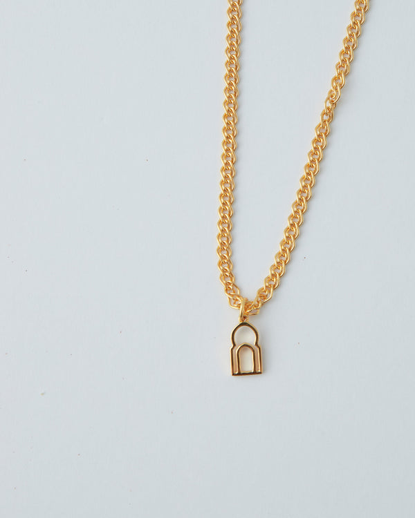 Northskull Two-Tone Padlock Necklace