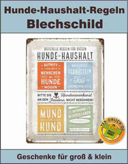 Blechschild Hunde - Haushalt Regeln