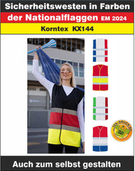 Sicherheitswesten in Farben der Nationalflaggen EM2024 Korntex  KX144