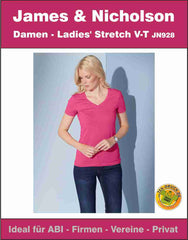 Damen - Ladies' Stretch V-Neck James & Nicholson JN928
