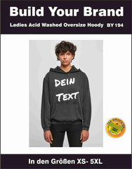 Ladies Acid Washed Oversize Hoody Build Your Brand BY194