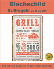 Blechschild Grillregeln Nostalgie 20 x 30 cm