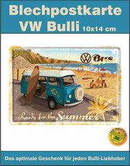 Blechpostkarte VW Bulli 10x14 cm