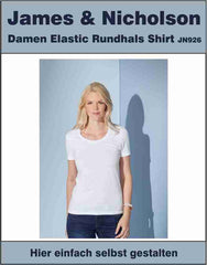 Damen Elastic Rundhals Shirt James & Nicholson JN926