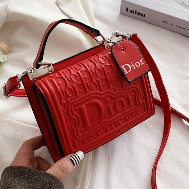 Dior CD Fashion Ladies Logo Embossed Handbag Shoulder Messenger 