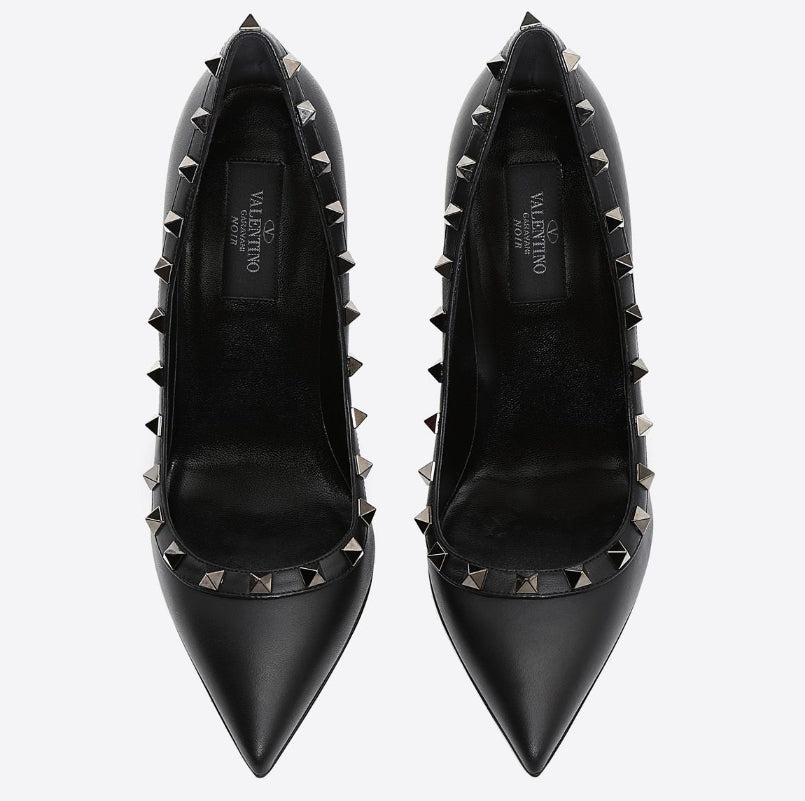 (Valentino) Top rivet high heel shoes-8