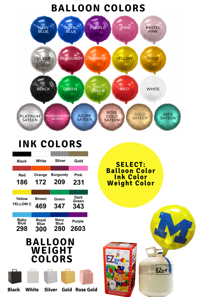 Pop Up Party Kit - Custom Printed Foil Balloons and Helium Tanks