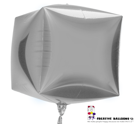 3 D Silver Cube Foil Balloon Creative Balloons Manufacturing