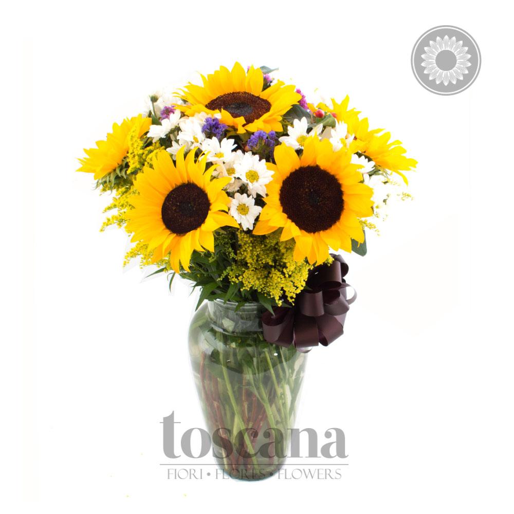 Florero con 7 Girasoles-D´Alfonso- – Toscana Flores