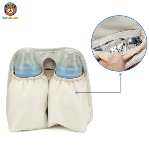 sac à dos à langer avec poches isothermes pour garder les biberons de bébé à bonne température