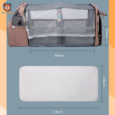 sac à langer lit avec matelas et moustiquaire