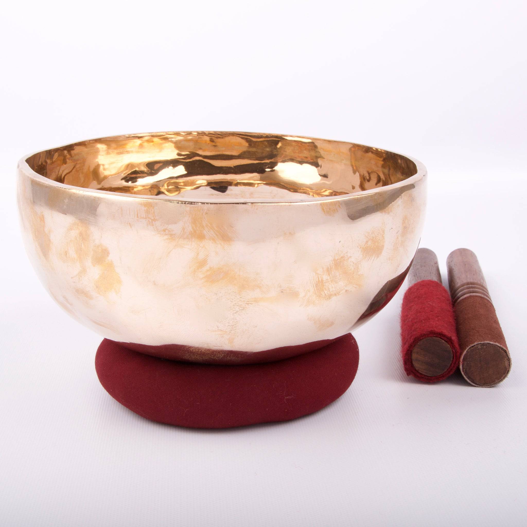 5.75"-6" Golden Bronze Singing Bowl, Genuine Hand Hammered