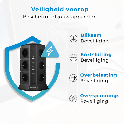 Voomy power S12 met overspanningsbeveiliging