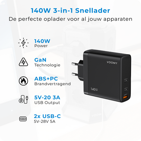 USB C Snellader Voomy Charge M30