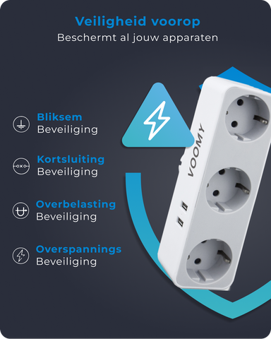 Voomy Split X3 Verdeelstekker Veiligheid