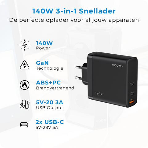 Snellader laptop 140W Voomy