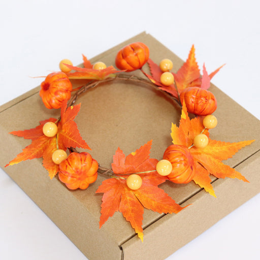 1pc 36.6inch Maple Leaf Style Bead String, Pumpkin Style Bead