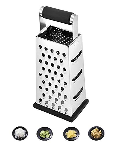 KitchenAid Gourmet 4-Sided Stainless Steel Box Grater with Detachable  Storage Container, 10 inches tall, Black