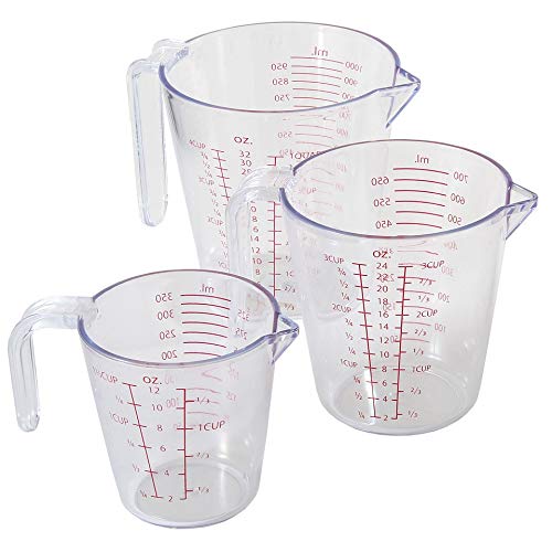 Social Chef 3-Piece Liquid Measuring Cups - Stackable Clear Plastic Me —  CHIMIYA
