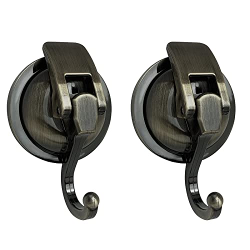 Uniqus Large Suction Cup Hooks For Shower Set Of 2 Brushed Nickel Towe —  CHIMIYA